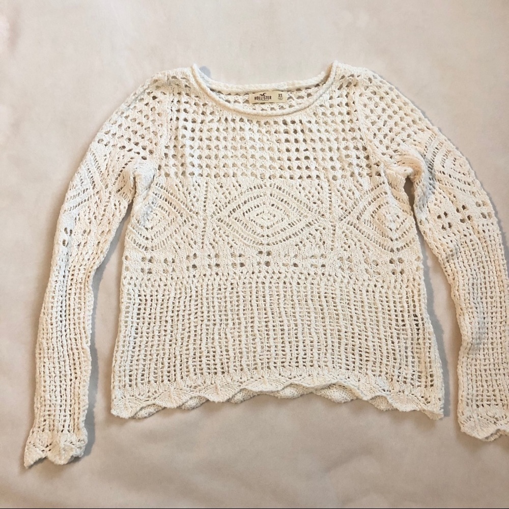 Hollister crochet sweater